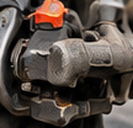 Brake caliper inspected before the brake service